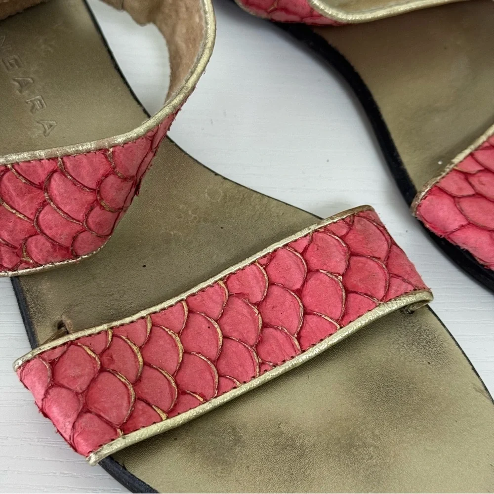 Zingara Gold and Coral Pink Women's Sandals, Size 8